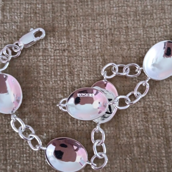 FAS 925 Silver Engraved Disc Bracelet - Picture 6 of 7